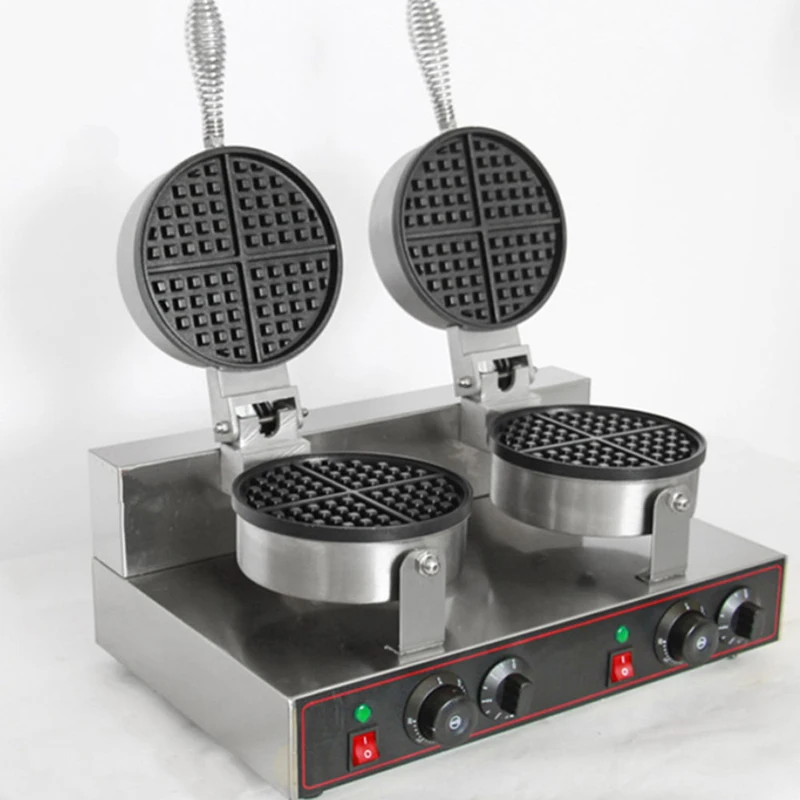 

Double Head Waffle Maker Commercial Coffee Shop Meat Waffle Maker Commercial Kitchen Equipment