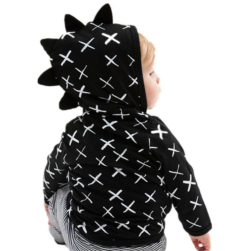 CANIS/весенне-осеннее пальто с капюшоном с рисунком динозавра для новорожденных мальчиков куртка с капюшоном и длинными рукавами для малышей, casaco