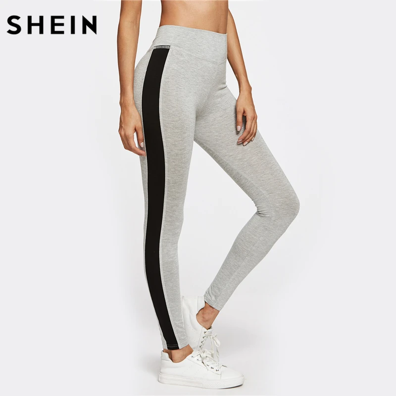 SHEIN Yoga High Street Letter Graphic Colourblock Mesh Insert Sports  Leggings With Phone Pocket