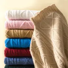 Semi-high cashmere sweater New cashmere sweater in autumn and winter Women's jacquard pullover Thickened semihigh collar sweater Semi-high cashmere sweater New cashmere sweater in autumn and winter Women's jacquard pullover Thickened semihigh collar sweater