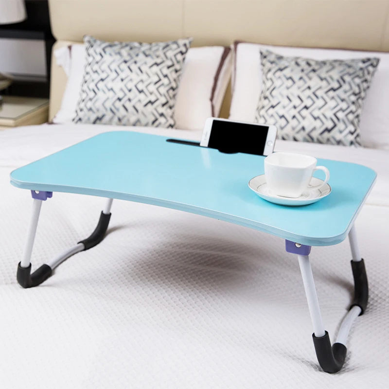Арцированные ноутбук стол складной Портативный кровать стол студенческого общежития настольно-простой ноутбук стол с слот для карт памяти 60*40 см