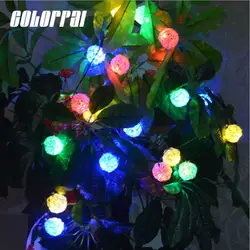 Colorpai 20 LED солнечного света строки Открытый солнечной энергии гирляндой для забор Рождество дерево украшения Солнечный лампы