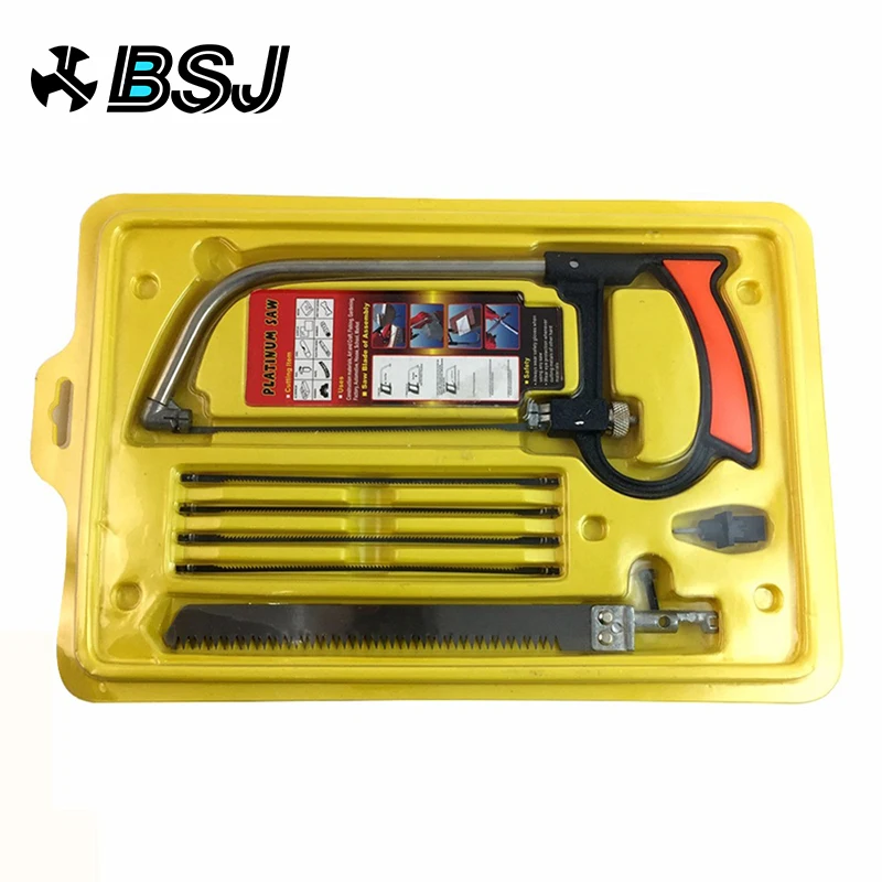 

8 in 1 Magic Saw Multi Purpose Hand DIY Steel Saw Metal Wood Glass Saw Kit 6 Blades Woodworking Metalworking Model Hobby Tool