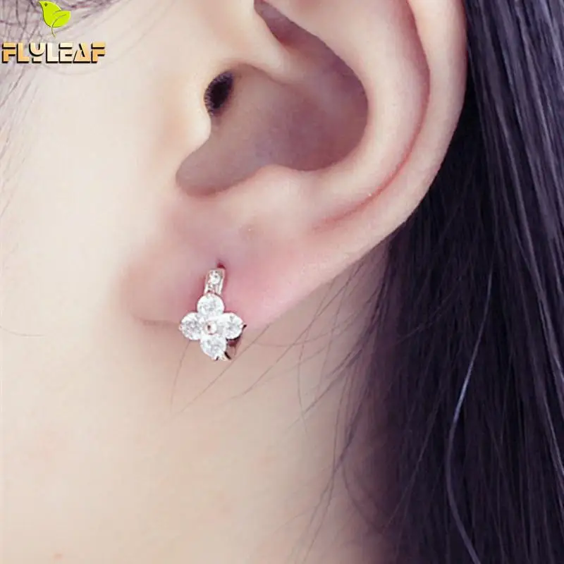 

Flyleaf 925 Sterling Silver Zircon Stud Earrings For Women Lady Luxury Hypoallergenic Sterling-silver-jewelry