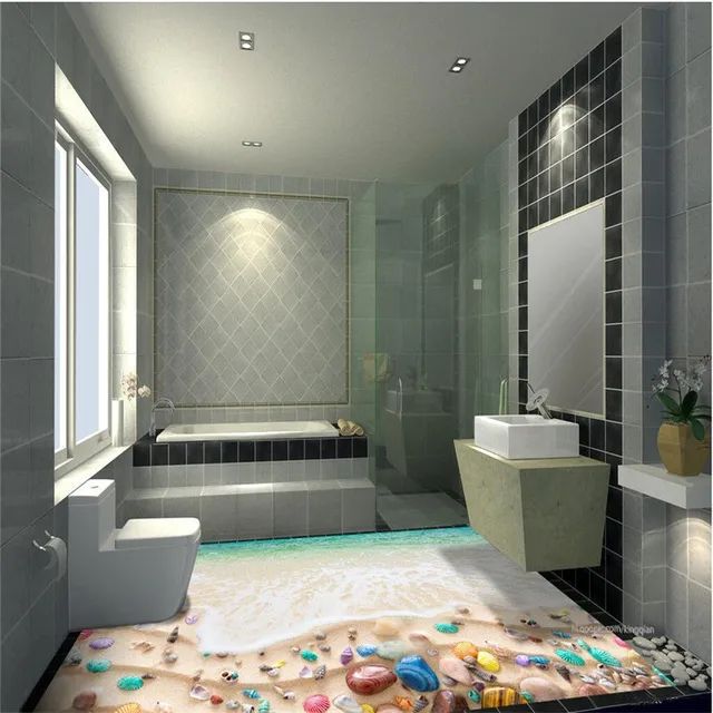 Modern Custom 3D floor painting mural sea beach color marine