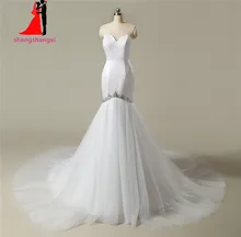 Stock Real Pictures Mermaid Plus Size Wedding Dresses 2017 Sexy Sweetheart with Crystal beads Bridal Gown