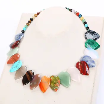 

AAA Colorful Crystal flower necklace Leaf Women Choker Flower Chalcedony Pendant Charms Female Jewelry Statement necklace Choker