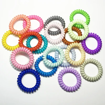 6 шт) Средний размер резинки для волос популярный корейский конфетных оттенков телефонная проволока стиль эластичная лента веревка или браслет для женщин - Цвет: Mixed color random