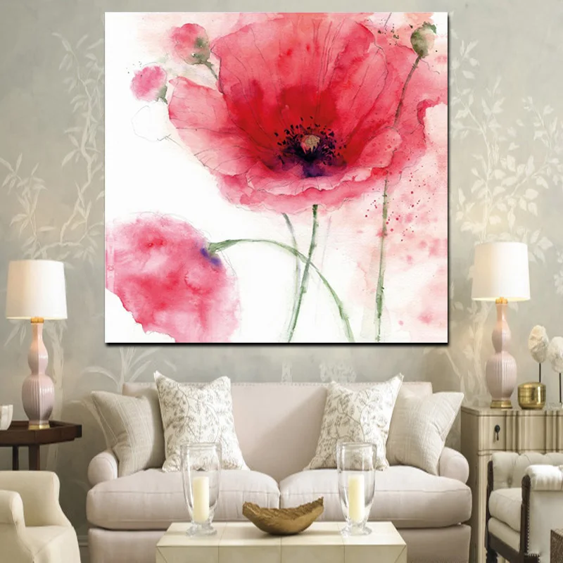 HD Print Modern Red Poppies Abstract Oil Painting on Canvas Modern Pop Art Wall Picture For Living Room Sofa Cuadros Decoracion
