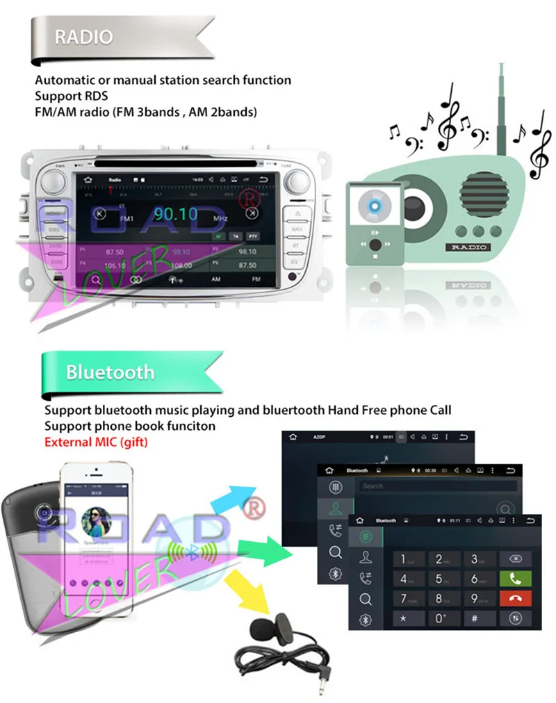 Top TOPNAVI 4G+32GB New Android 8.0 Octa Core Car Media Center DVD Player For Ford Mondeo Focus Stereo GPS Navigation 2Din Audio 3G 12