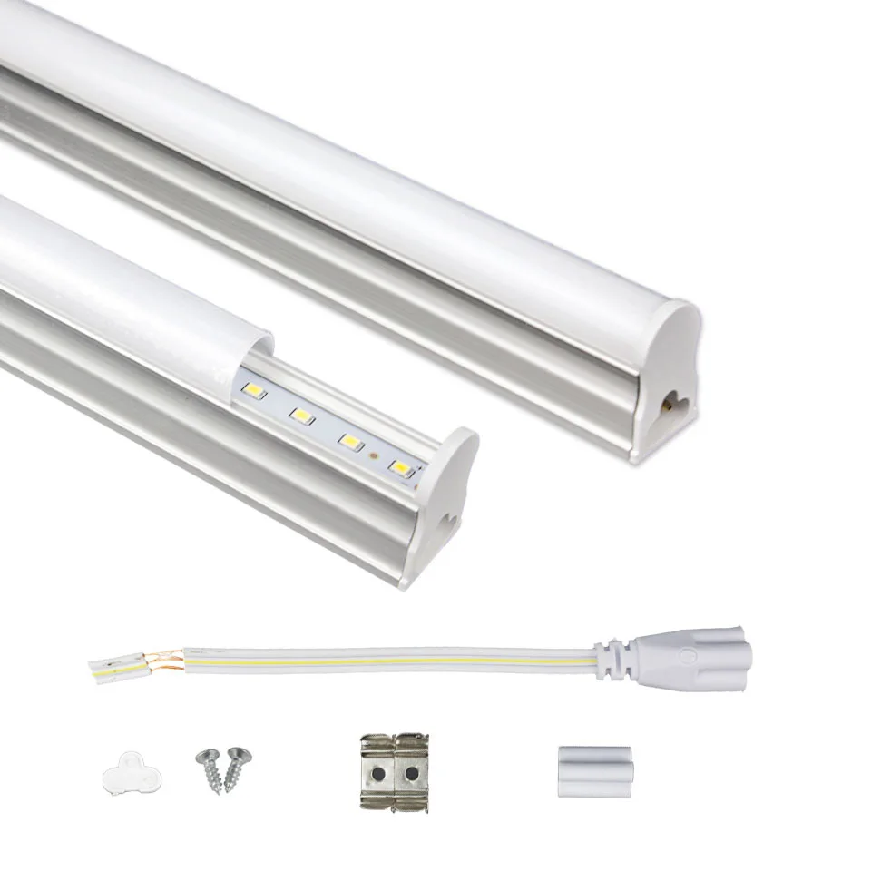 LED 튜브 빛 T5 AC220V-240V 6W 10W LED 형광 튜브 벽 램프 차가운/따뜻한 화이트 T5 전구 PVC 플라스틱 홈 조명