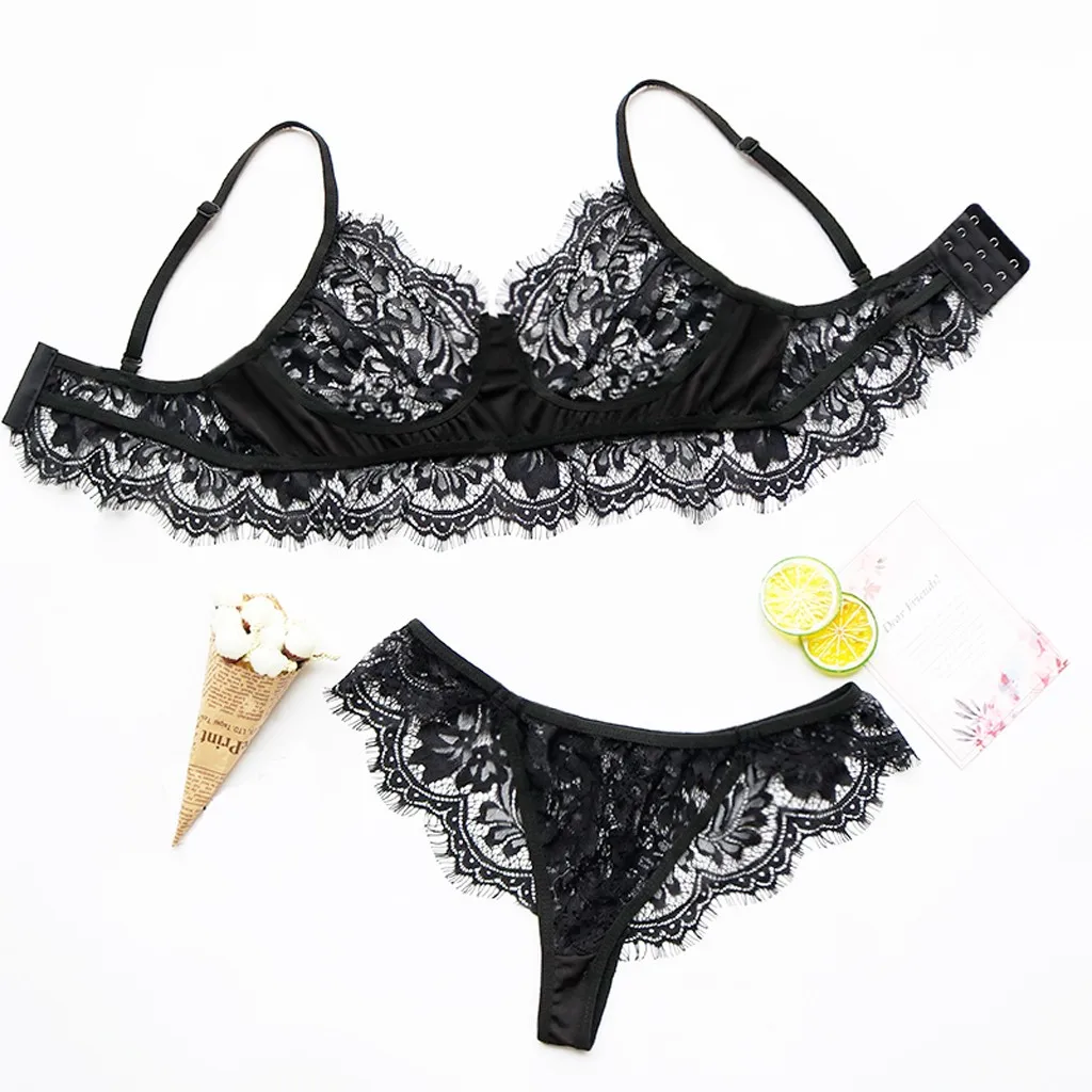 Women Girl Tempting Bra And Panty Set Sexy Women Lingerie Lace Brassiere Femme Seamless Underwear Set Transparent Bra Women Girl Tempting Bra And Panty Set Sexy Women Lingerie Lace Brassiere Femme Seamless Underwear Set Transparent Bra