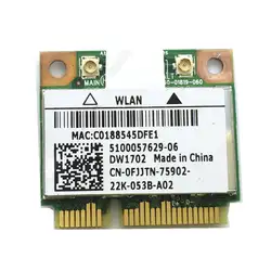 Atheros AR9285 AR5B195 DW1702 Половина мини PCIe WLAN BlueTooth карты для 14R 15R N4010 N5010