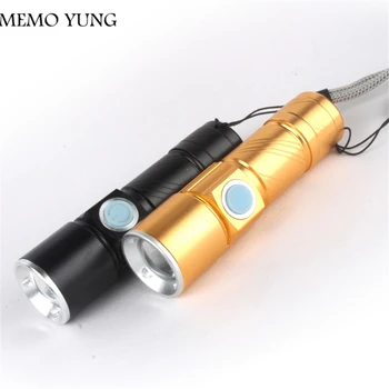

4pcs/lot 2300LM USB Handy LED Torch usb flashlight Pocket LED Rechargeable flash light Zoomable Lamp For Hunting camping