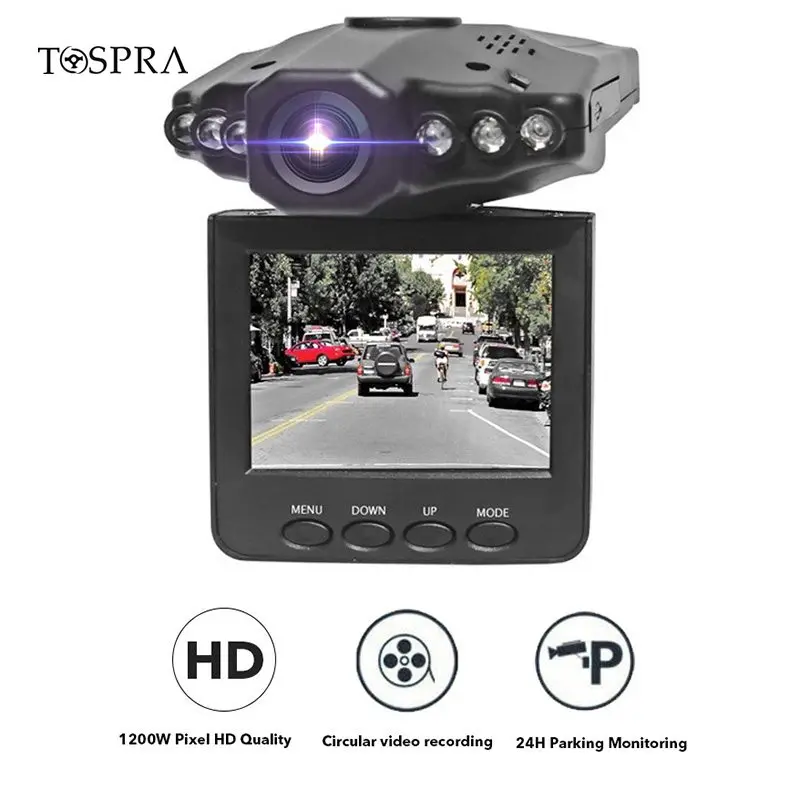 TOSPRA 2.5in Автомобильная камера DVR Dashboard Dash Cam рекордер полный экран 1080P камера s рекордер камера регистратор видео рекордер