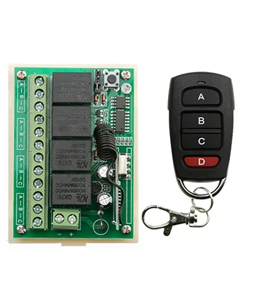 

DC12V 4CH RF Wireless Remote Control System teleswitch transmitter + receiver universal gate remote control /radio receiver
