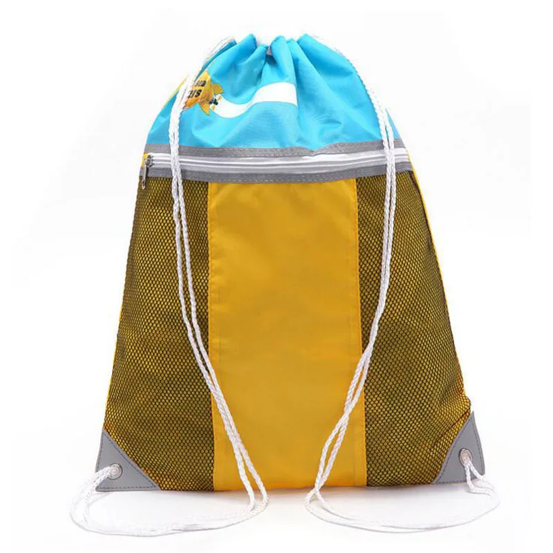 Waterproof Nylon Drawstring Bag Travelling Use Panelled Fabric String