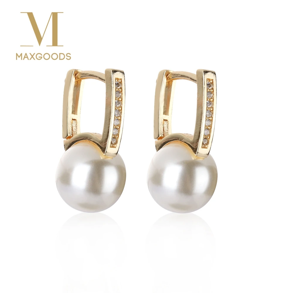 

1 Pair Elegant Silver &Gold Filled Zircon Pearl Earring for Women Crystal Statement Earring Fashion Bridal Wedding Jewelry