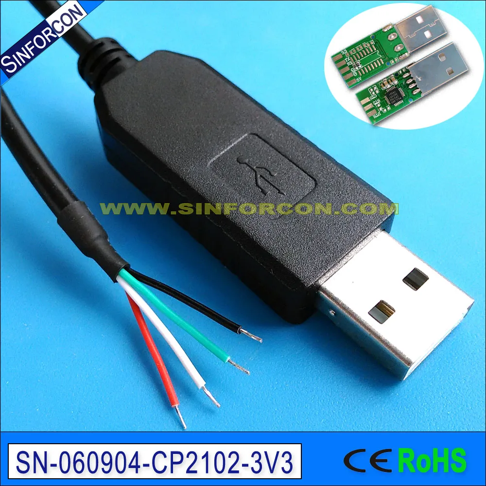 

3mtr 5mtr 8mtr cp2102 usb uart ttl 3.3v wire end cable