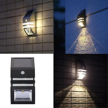 

Warm white light LED Home solar wall light LED super bright body sensor lights Courtyard garden balcony outdoor wall light