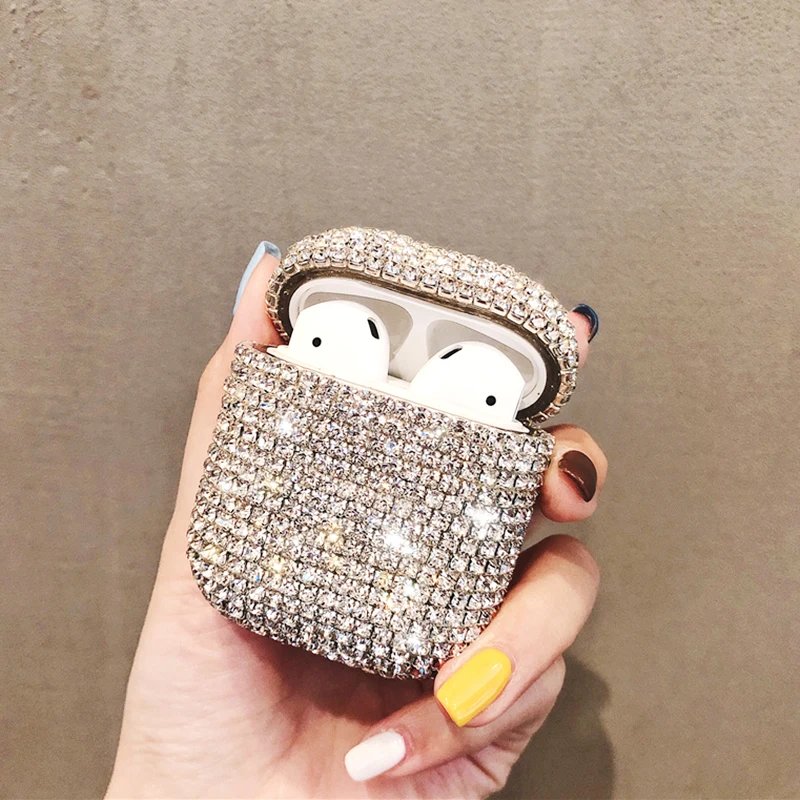 Bling diamonds hard Shell for Apple Airpods case protective cover Glitrer Wireless Bluetooth Earphone Case Charging box bags 1 2 (7)