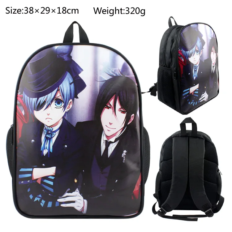 Black Butler Anime School Backpack Bags For Boy Girls Cartoon Character