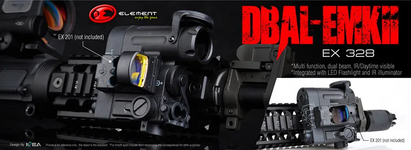 Element Airsoft DBAL Тактический светильник-вспышка ИК лазерный светодиодный фонарь EX328 красный точечный прицел оружие Li EX201 страйкбол оружие прицел светильник