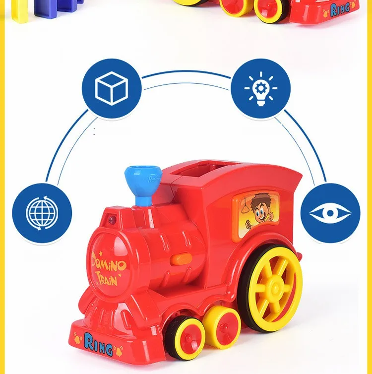 60+ 20 шт поезд электрический домино автомобиль модель магический автоматический набор красочные пластиковые игрушки домино Подарочная игра для мальчиков детей