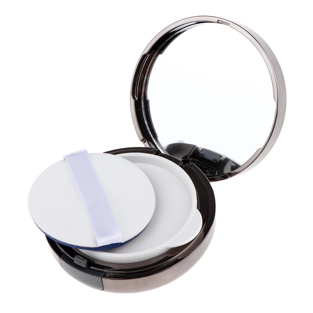 Travel Compact-Sized Portable Empty Air Cushion Puff Container Dressing Box with Inner Case, Powder Puff, Sponge, Mirror