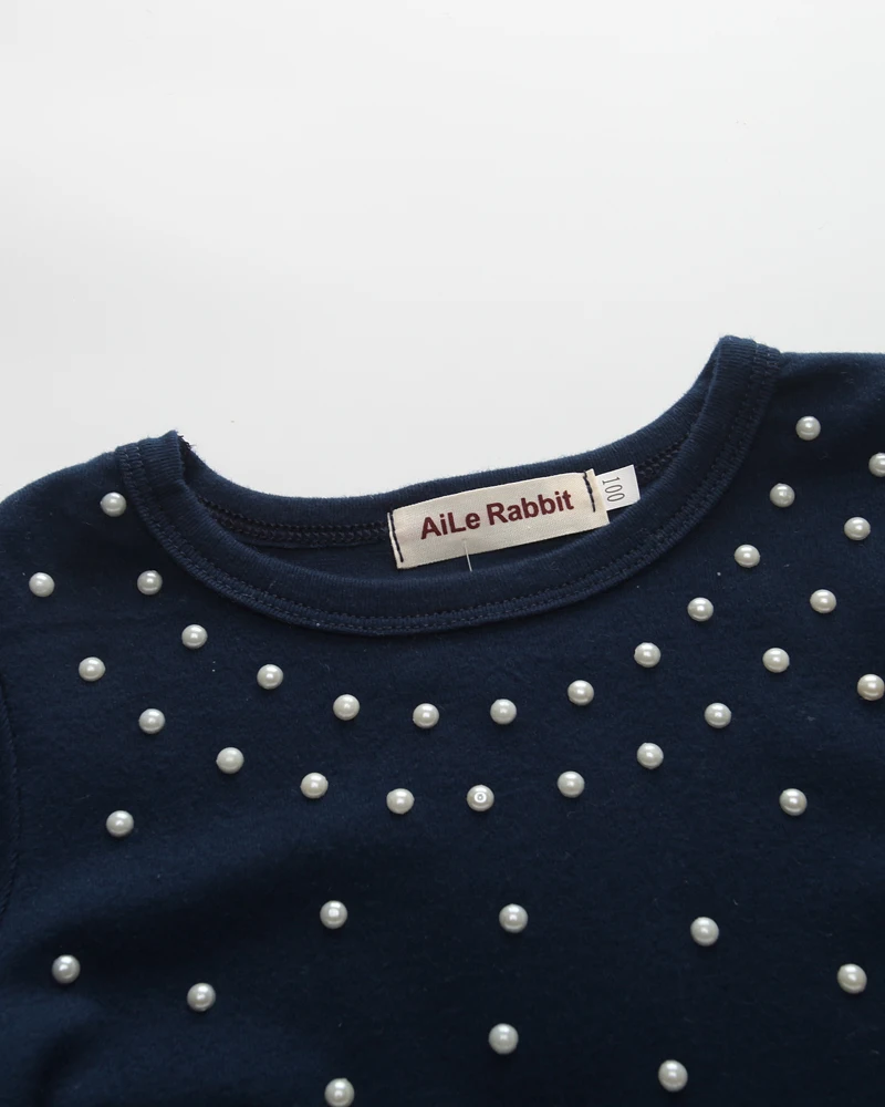AiLe Rabbit/комплект для девочек, Новое поступление, осенняя футболка юбка с бантом комплект детской одежды из 2 предметов в горошек со стразами детская одежда Fas k1