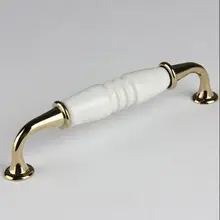 white ceramic kitchen cabinet handle gold wardrobe pull antique brass bronze drawer cupboard furniture hardware handle