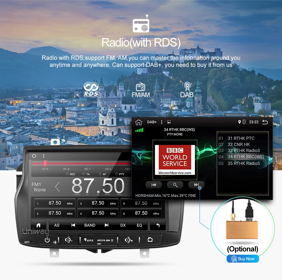 Flash Deal uniway ALD8071 android 8.1  car dvd for Lada Vesta with one din car radio gps navigation Audio multimedia IPS touch screen 11