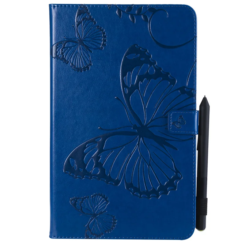 3D Butterfly Embossed Tablet Stand Case For Galaxy Tab A6 10.1 2016 SM-T580 T585 Magnetic Flip PU Leather Cover Sleeve + Stylus (29)