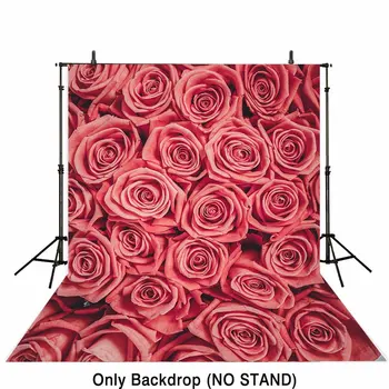 

3D red rose flowers Valentine's Day backdrop Vinyl cloth High quality Computer print wall Background