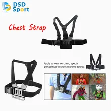 SAQN for GoPro Accessories with 3 Way monopod grip mount chest harness for go pro hero 4 5 3 2 sjcam sj4000 action camera 08A