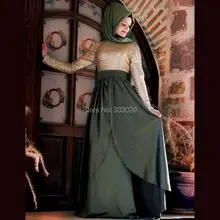 Sequined Long Sleeve Charmeuse Hijab Muslim Evening Dress Formal Party Gown Robe de soiree