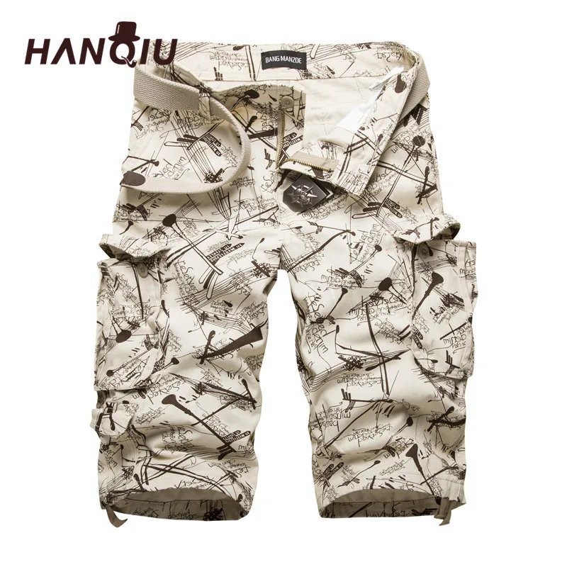 En Ligne 2019 Summner Coton Cargo Shorts Mode Camouflage Hommes Short Multi poches décontracté Camo Extérieur Péage Homme Pantalon Court
