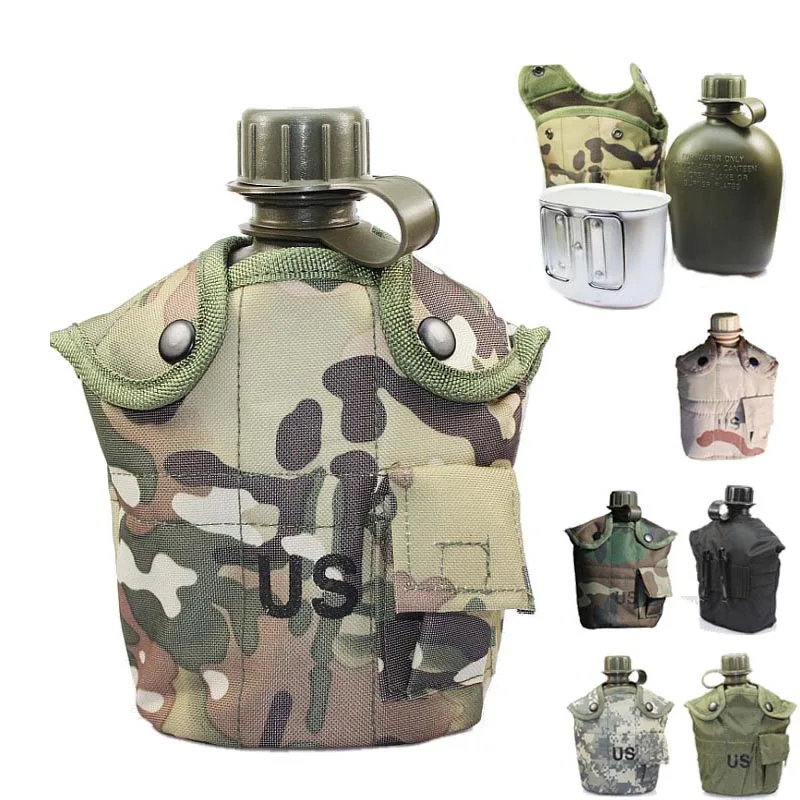 Tactical US Military 1 QT Canteen & Cup Molle Cover Outdoor Wild