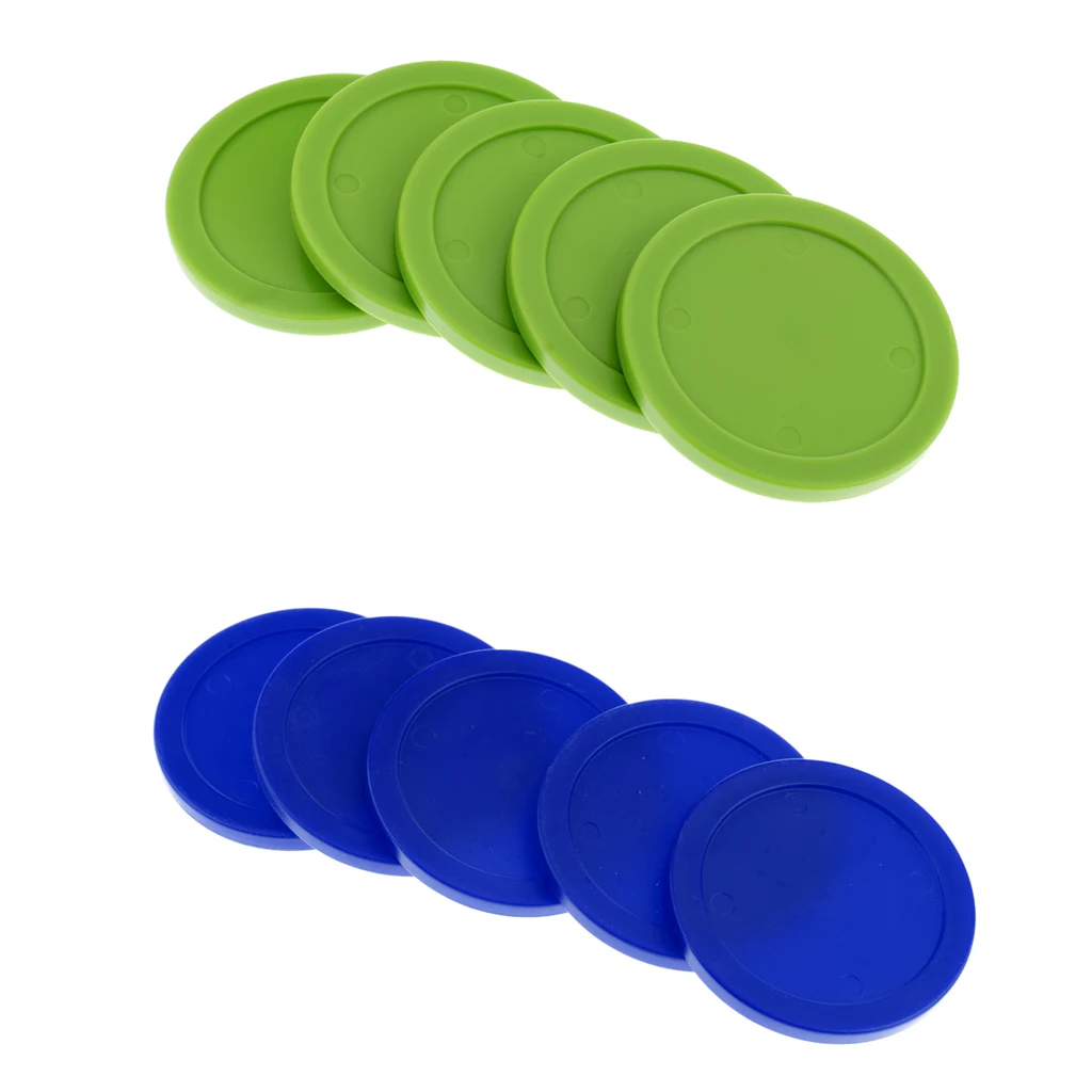 

10Pcs Blue Green Air Hockey Pucks Set Replacements Hockey Equipment Accessory