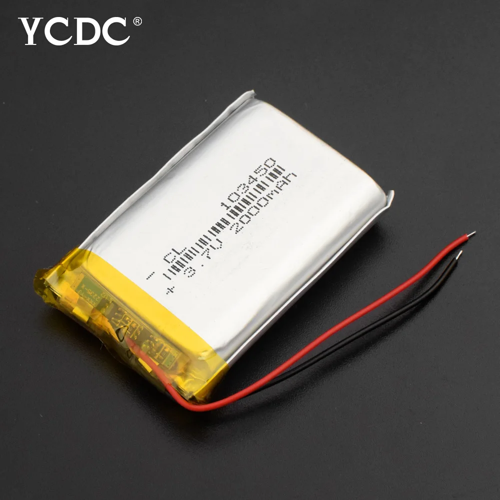 1/2/4 шт. 103450 3,7 V 2000MAH литий-полимерный аккумуляторная батарея для MP3 gps навигатор DVD рекордер гарнитура электронная камера - Цвет: 1Pc