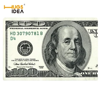 

HUGSIDEA 40*60cm Tapis Home Carpet 3D Unique Design Banknotes Printed Non-slip Floor Carpet for Living Room Kitchen Indoor Mat