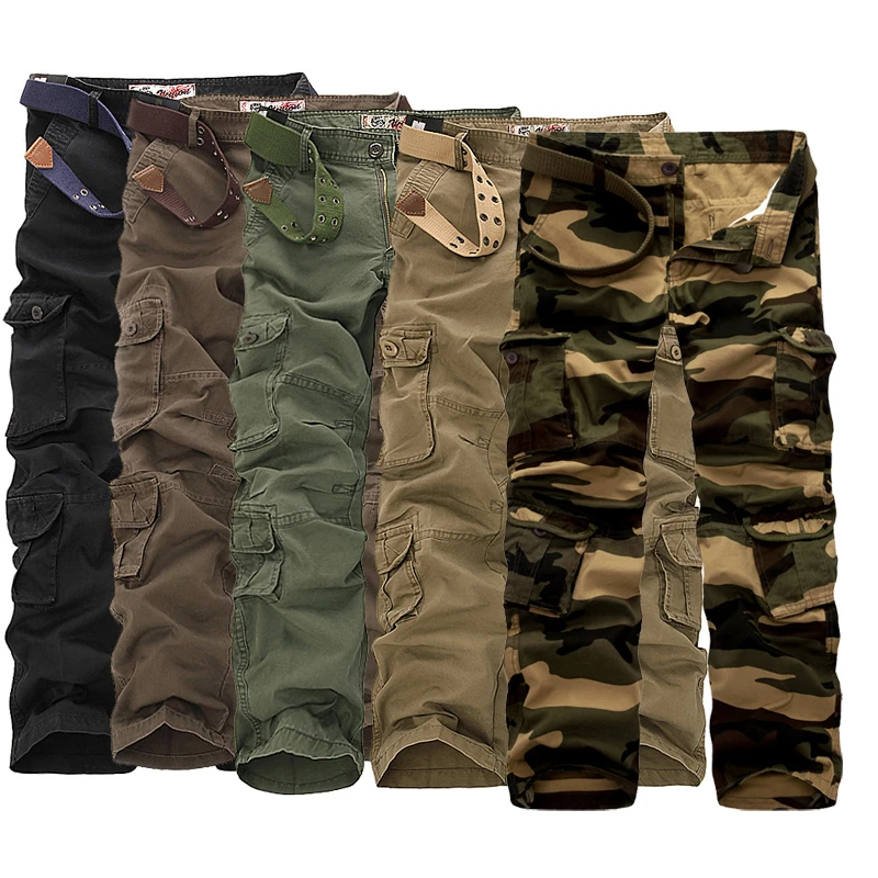 

2019 New Cargo Pants Autumn Spring Outwear Solid Loose Work Trousers Male Fashion Quality Casual Brand Clothing Plus Size 29-40