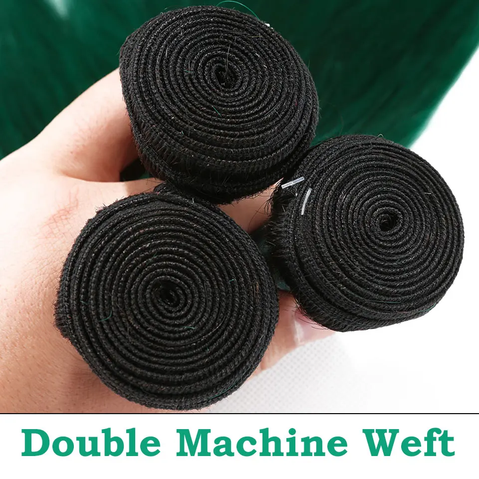 black pearl bundles ombre green human hair bundles  (4)