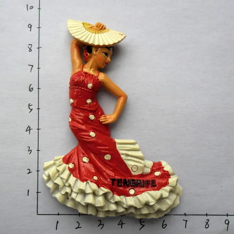 Испанского фламенко танцор сувенир стерео холодильник магнитная сувенир палку Декор