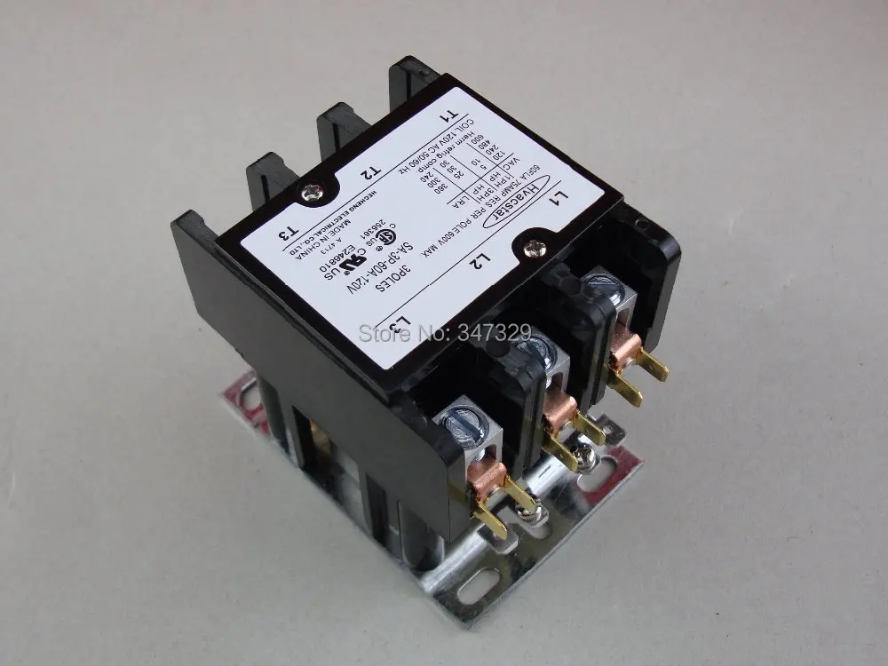 HvacstarSA3P60A120VDefinitePurposeContactor3Poles60FLA120VAC