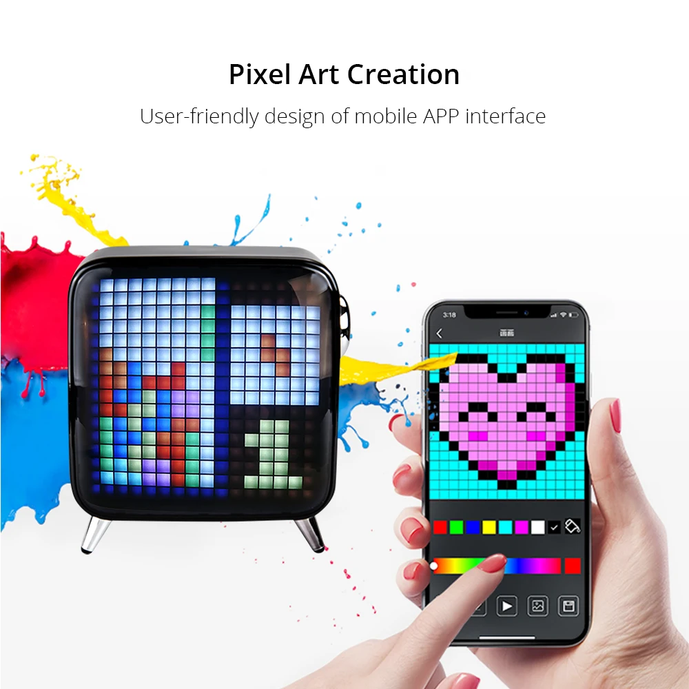 Divoom Pixel Tivoo портативный Tivoo Max открытый беспроводной Bluetooth динамик аудио Pixel Art светодиодный смарт-будильник с приложением