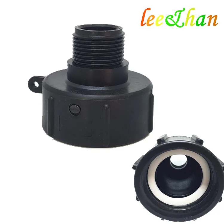 

free shipping 1000L IBC adaptor PP fittings 2inch buttress female to 1inch NPT male adaptor camlock Coarse Thread s60x6