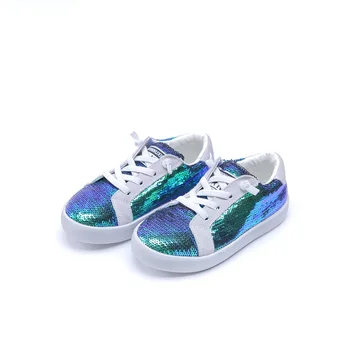

Kids Shoes Sequins Glitter Flat Sneakers Soft Bottom Anti-slip Boys Girls Children Casual Shoes