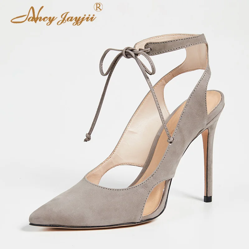 grey sling back heels