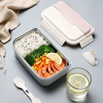 

800ml Lunch Box Water Injection Bento Box Portable Picnic School Leakproof Dinner Food Storage Containers